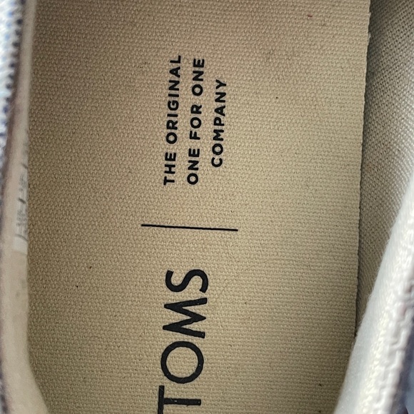 TOMS Dark Blue Canvas Slip-Ons Size 10 Brand New - Picture 4 of 5